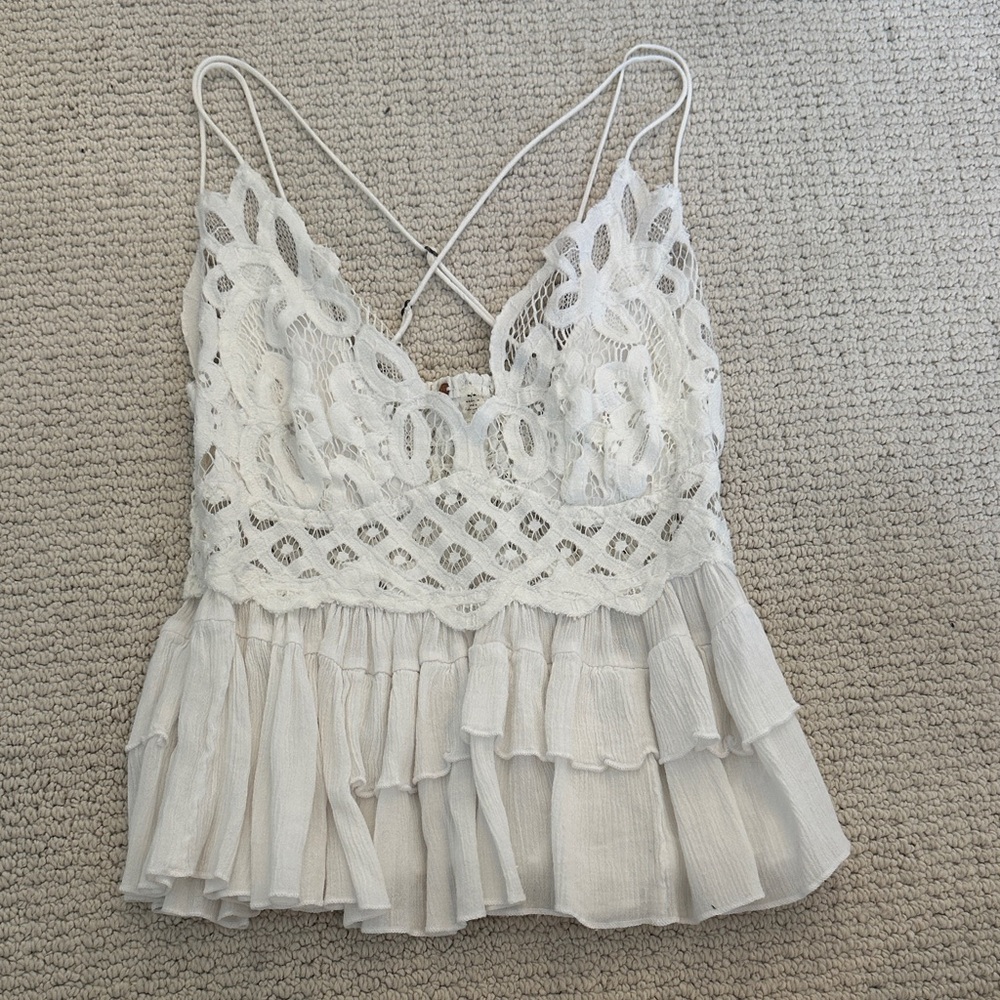 Free People White Lace Camisole